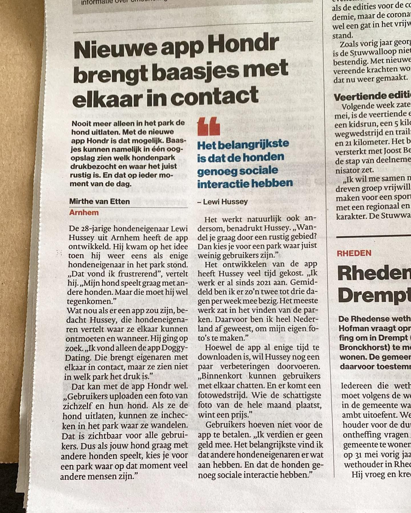 Te zien in De Gelderlander!